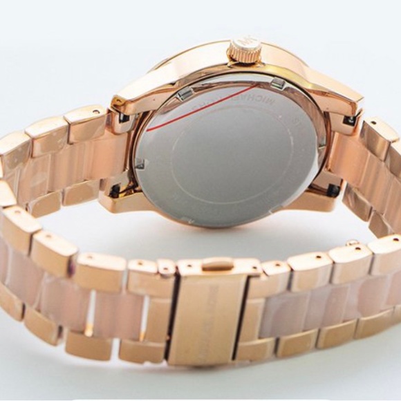 MICHAEL KORS RITZ QUARTZ ROSE GOLD DIAL STEEL LADIES WATCH - Picture 4 of 5